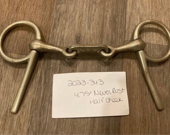 4.75” Never Rust Dr Bristol Half Cheek Horse Driving Riding Bit