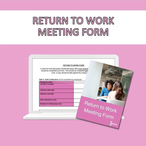 Personalwesen Vorlage|Return to Work Meeting|HR Werkzeuge|HR Forms| HR-Vorlagen