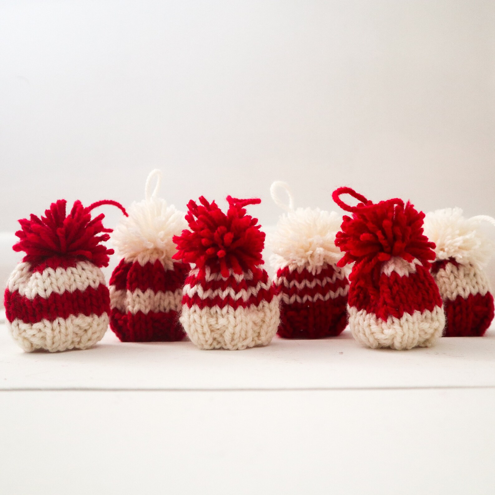 6 Knit Hat Ornaments Etsy