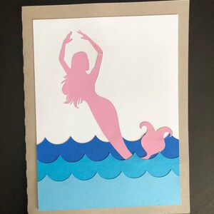 Carte sirène, carte de joyeux anniversaire, carte juste parce que, carte pour petites filles, carte d'anniversaire fille