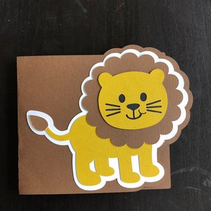 Carte de lion, carte de joyeux anniversaire, carte simplement parce que, carte d'animal, carte pour garçon ou fille