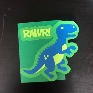 Tarjeta de dinosaurio, tarjeta de feliz cumpleaños, tarjeta simplemente porque sí, tarjeta para niña o niño, tarjeta en blanco