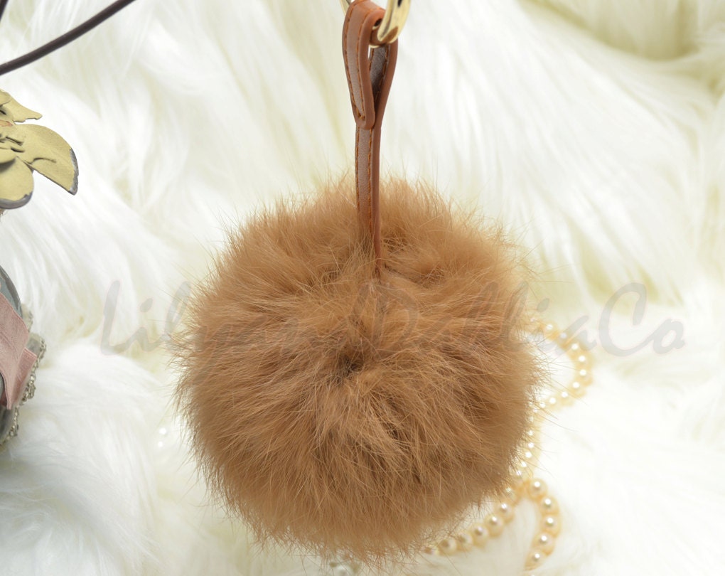 Pompon faux fur bag charm Fendi Gold in Faux fur - 25175620