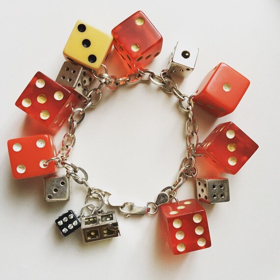 1950s Vintage Bakelite Dice charm silver 925 dice charm ansd Etsy