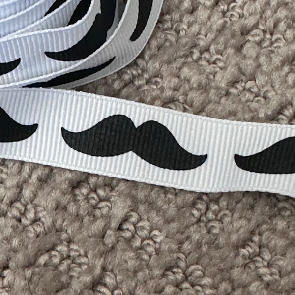 mustache moustache 7/8” grosgrain ribbon 6+ yards