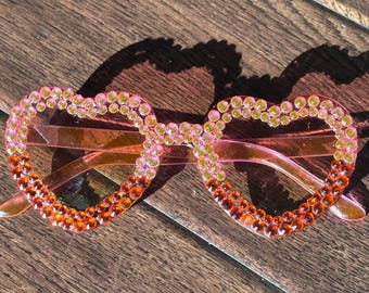 LOVE NOTES - Heart Shaped Sunglasses W Dark Orange Lens and  display picture 3