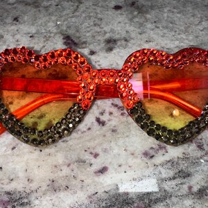 Rhinestone heart summer sunglasses crystal sunnies