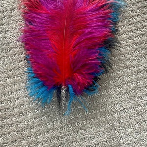 Ostrich feather hair pin burlesque circus bright retro