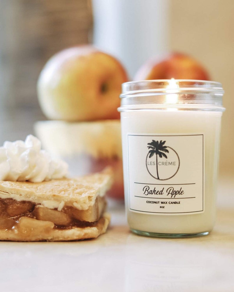 Baked Apple Pie Candle, Baked Apple Pie Scented Soy Candle, Coconut
