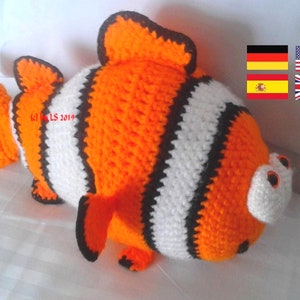 PDF Crochet Pattern Nemo Amigurumi English - German - Spanish