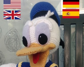 PDF patrón de ganchillo pato amigurumi Español - Inglés - Alemán