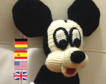 PDF Crochet Pattern Mouse Amigurumi English - German - Spanish