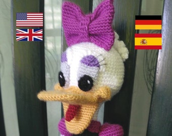 PDF crochet pattern Daisy amigurumi English - German - Spanish