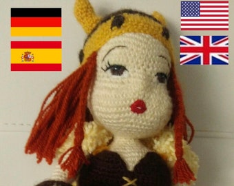 Crochet Pattern Viking Tyra The Strong Amigurumi English - German - Spanish