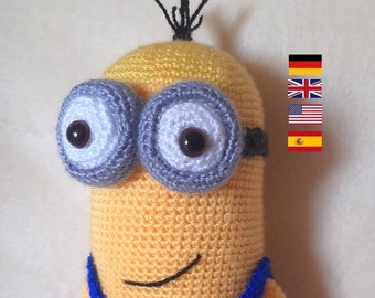 PDF Crochet Pattern Minion Amigurumi English - German - Spanish