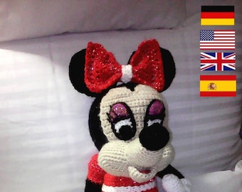 PDF Crochet Pattern Minnie Mouse Amigurumi English - German - Spanish