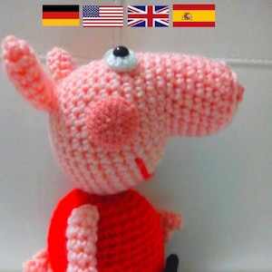 Modèle de crochet Peppa Pig Amigurumi (PDF) (allemand, anglais, espagnol)