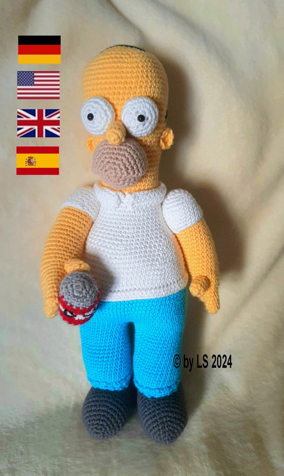 PDF Häkelanleitung Homer Simpson Amigurumi Deutsch - Englisch - Spanisch