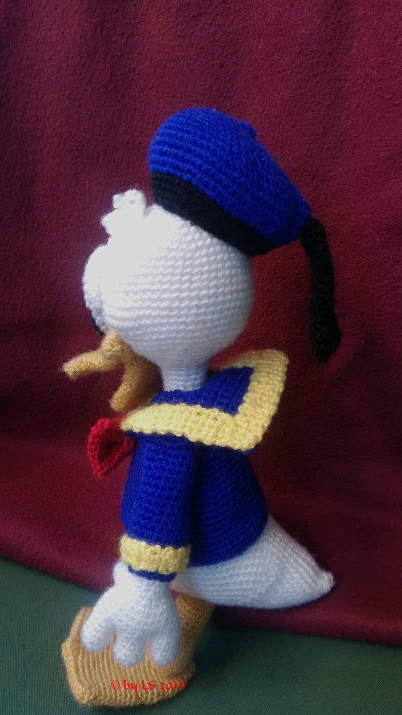 Patron au crochet Donald Duck allemand, anglais, espagnol, téléchargement PDF image 2