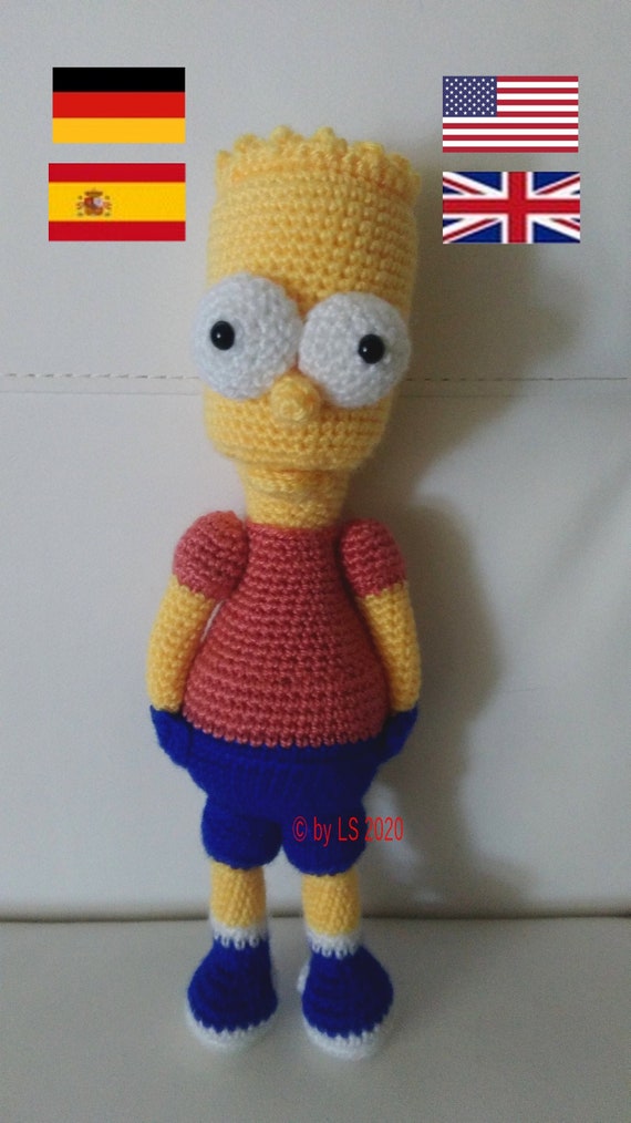 PDF Crochet Pattern Bart Simpson Amigurumi English German - Etsy