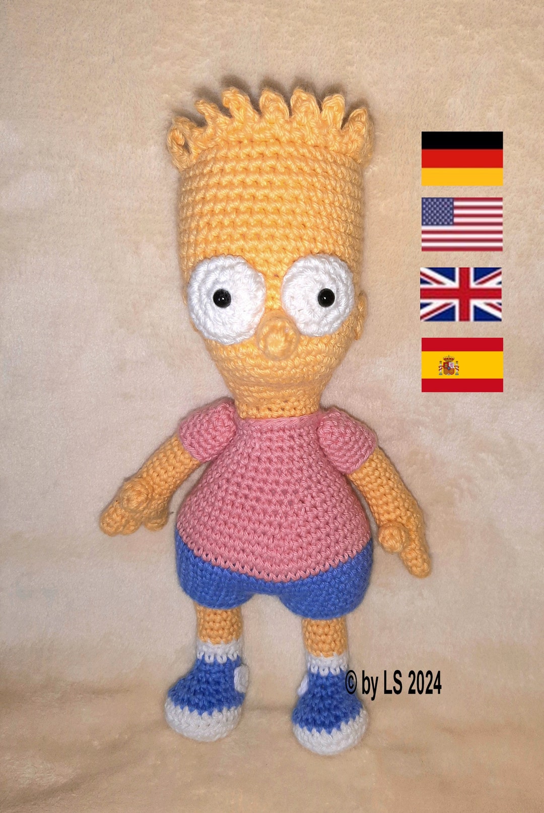 PDF Crochet Pattern Bart Simpson Amigurumi English - German - Spanish ...