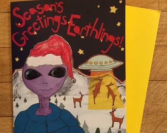 Seasons Greetings Earthling Holiday Card