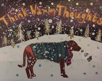 Think Warm Thoughts Dog Boxed Cards