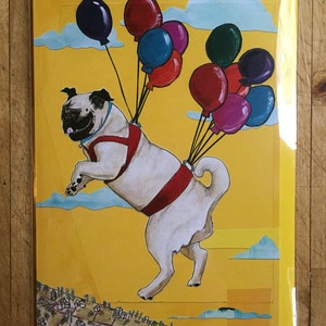 Flying Pug Birthday Card image 2