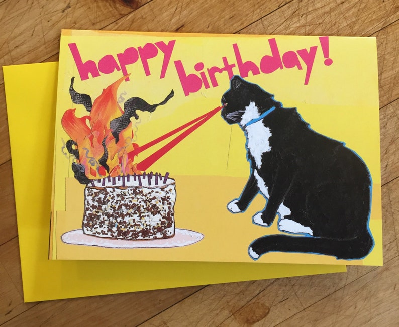 Laser Cat Birthday Card image 1