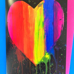 Coeur arc-en-ciel 5x7