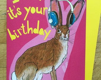 Hare Birthday Card