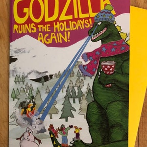 Tarjeta de vacaciones Godzilla