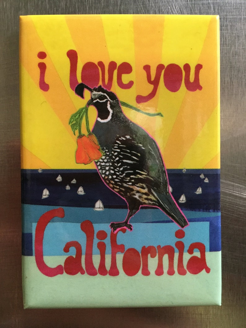 I Love You California Refridgerator Magnet image 1