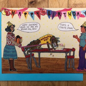 Cartão de aniversário do coiote