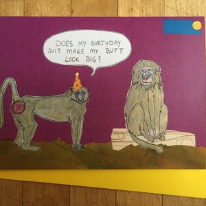 Baboon Butt Birthday Card