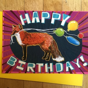 Carte d'anniversaire Foxy