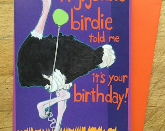 Ostrich Birthday Card