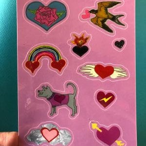 Feuille autocollant valentine!