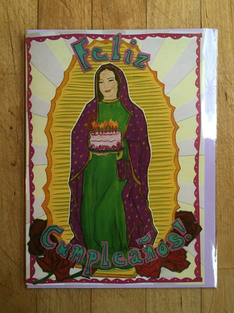 Virgin De Guadalupe Birthday Card Etsy