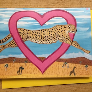 Cheetah Valentine Card