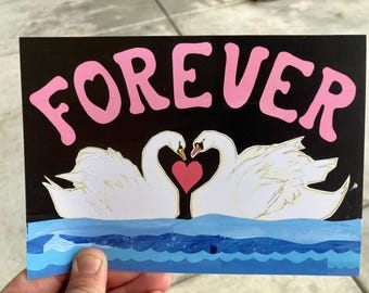 Forever Swans Greeting Card