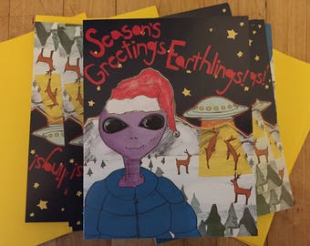 Seasons Greetings Earthlings Boxed Cards