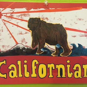 Californian Bear Art Print Lithograph