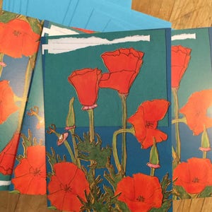 Poppies Boxed Blank Note Cards - Etsy