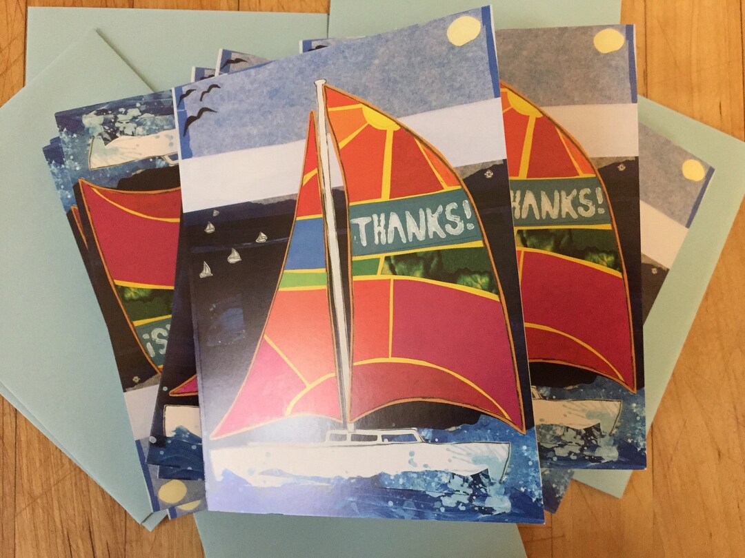 Sail Boat Boxed Note Cards - Etsy