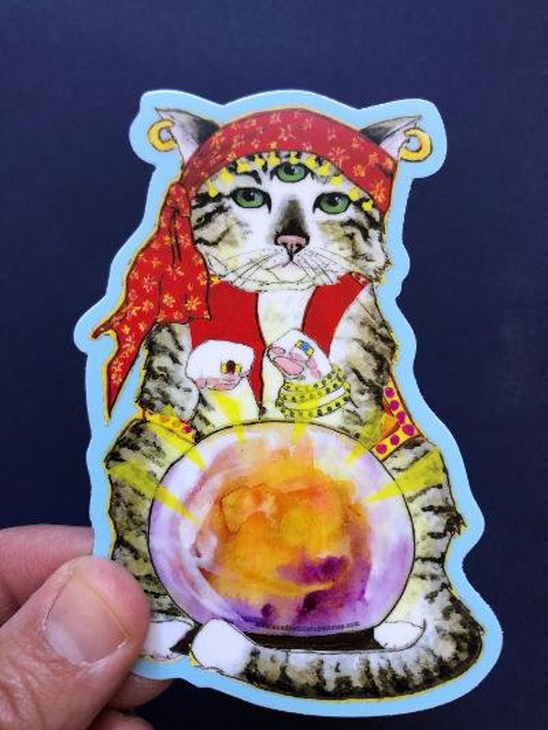 Psychic Cat Sticker! - Etsy