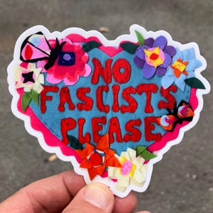 Autocollant Pas de fascistes, s'il vous plaît !