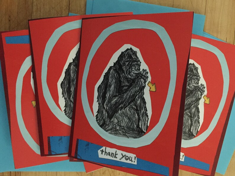 Boxed Gorilla Sign Language Thank You Cards image 1