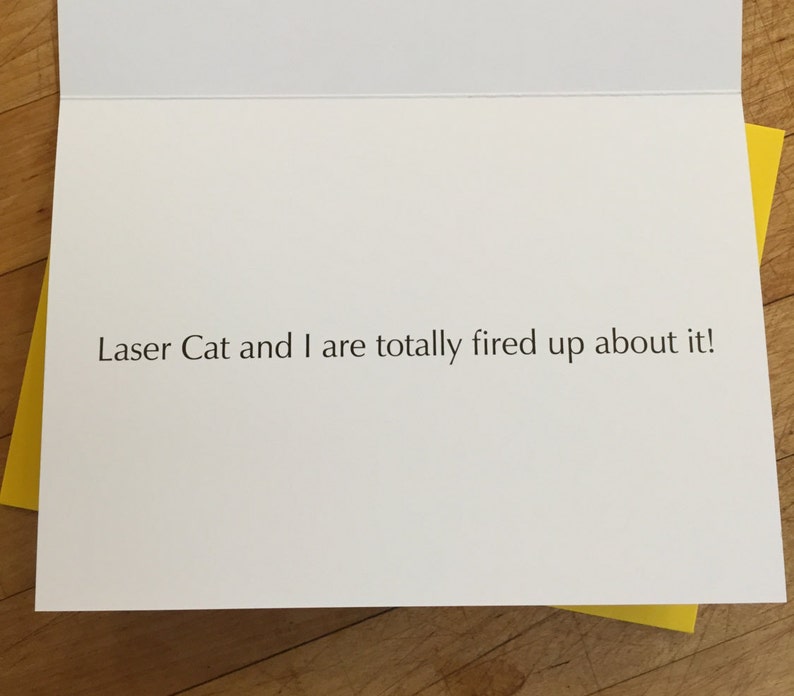 Laser Cat Birthday Card Etsy