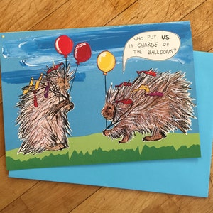 Carte d'anniversaire de porc-épic